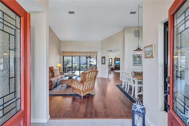 entryway with light wood-type flooring