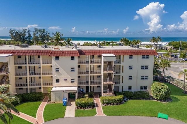 view of property with a water view