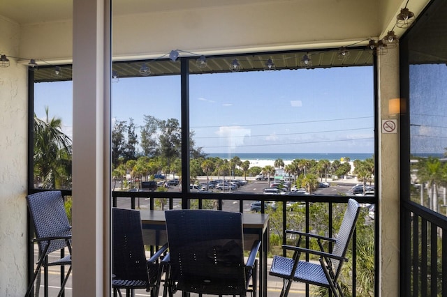 balcony with a water view