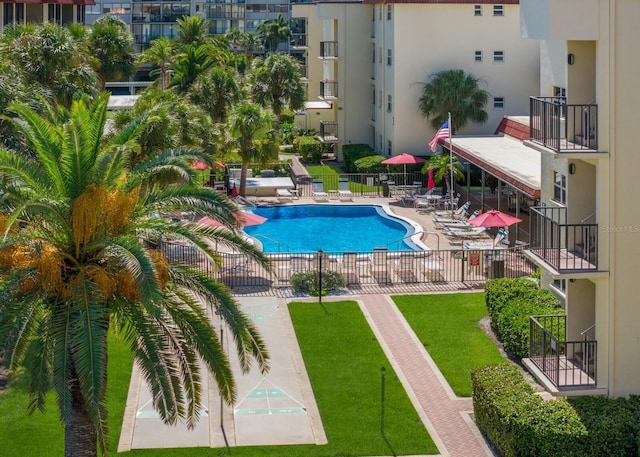 view of pool with a patio area