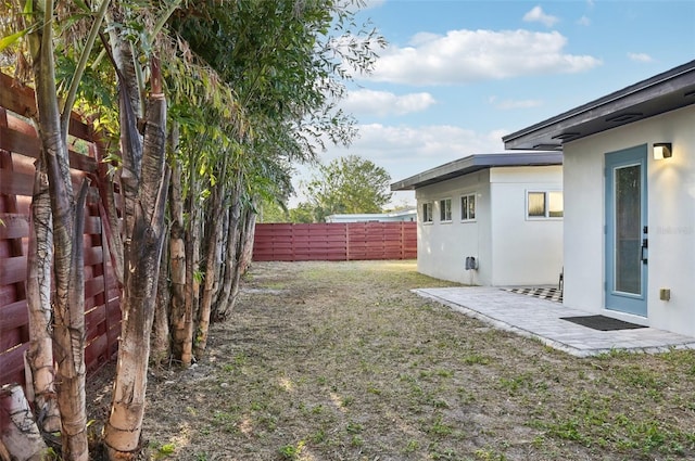 view of yard featuring a patio