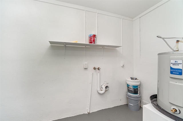 laundry room with water heater