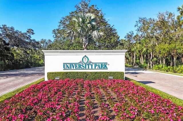 view of community sign