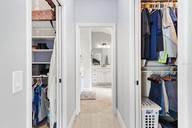 closet featuring sink