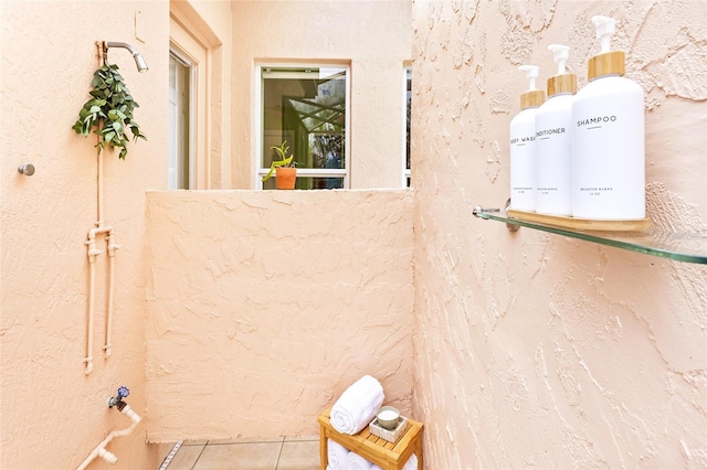 interior space with tile patterned flooring