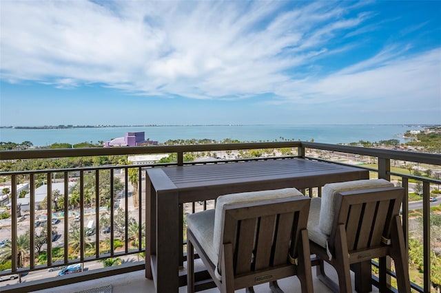 balcony with a water view