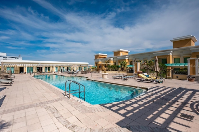 view of pool featuring a patio area