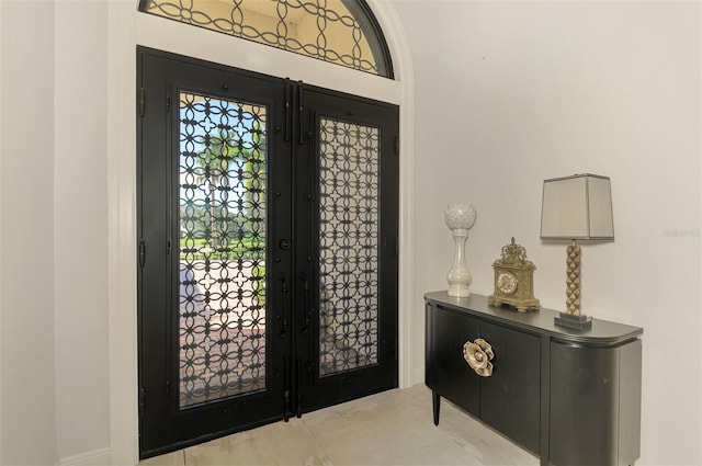 foyer with french doors