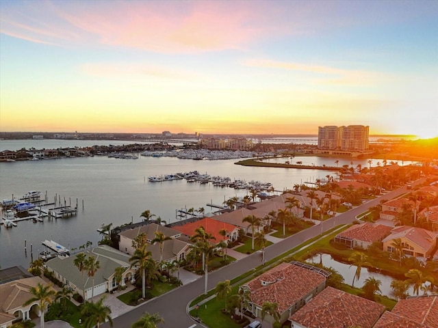 property view of water with a residential view