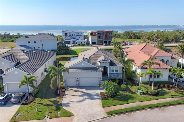 aerial view with a residential view