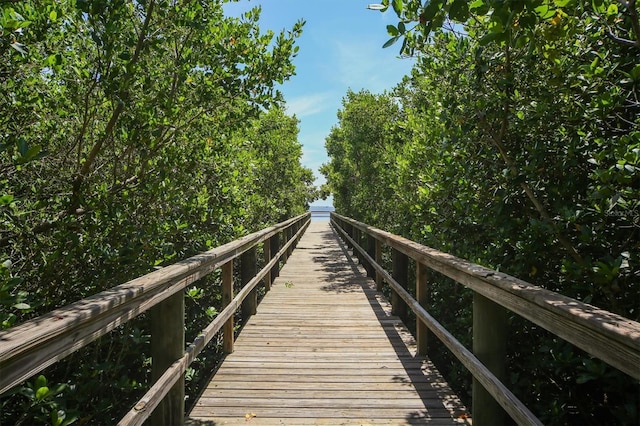 view of dock area