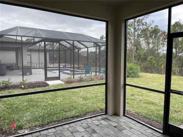 view of unfurnished sunroom