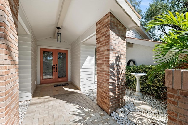 doorway to property with french doors