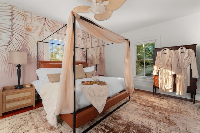 bedroom featuring hardwood / wood-style flooring