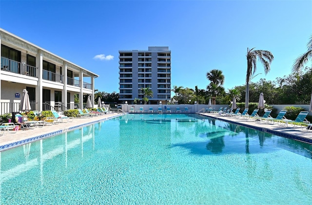 view of pool with a patio