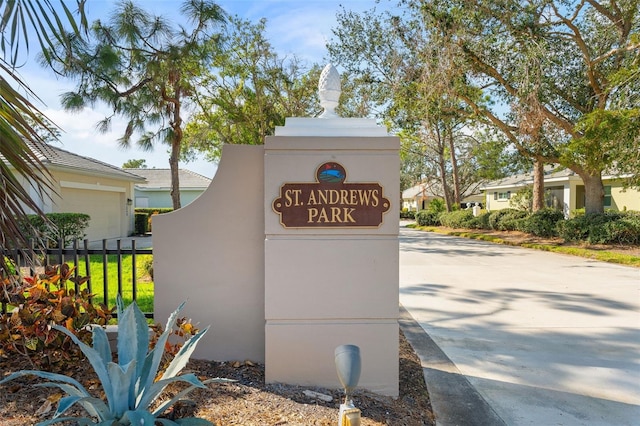 view of community sign