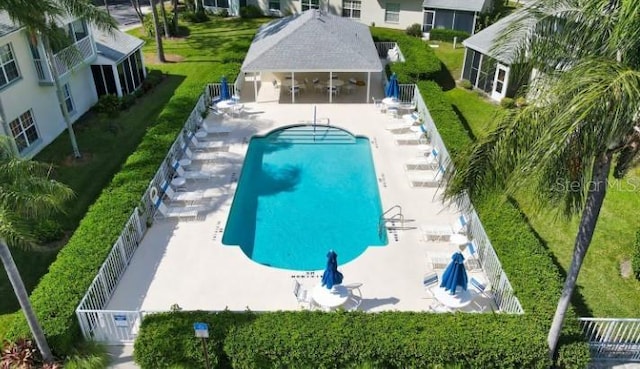 view of pool featuring a patio