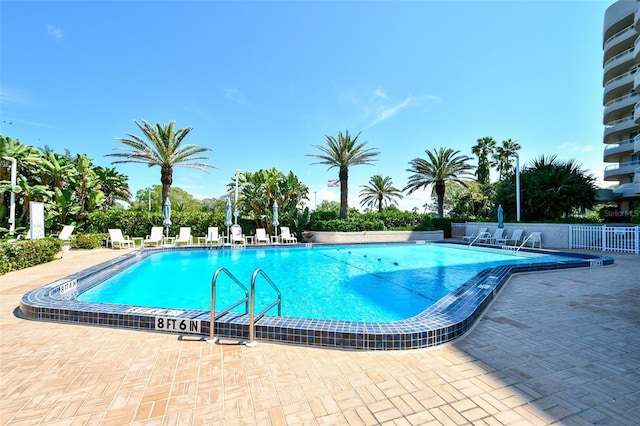 view of pool with a patio