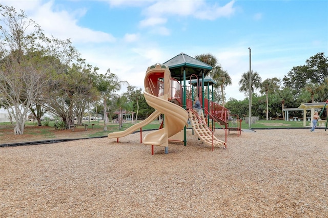 view of community jungle gym