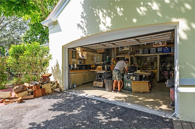 view of garage