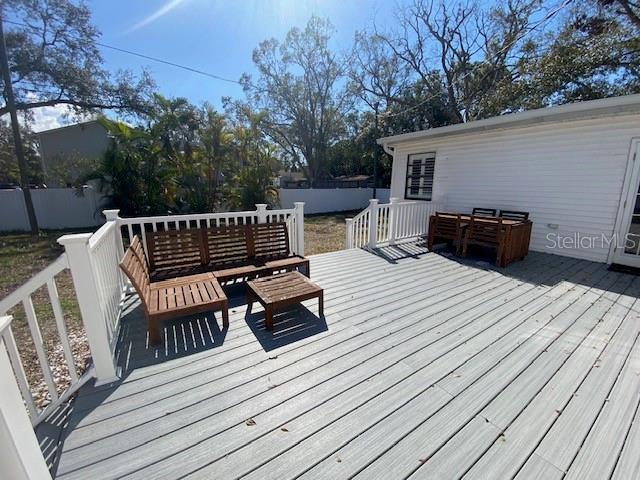 wooden terrace with fence