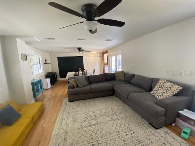 living room featuring hardwood / wood-style flooring