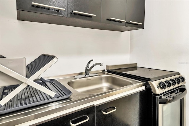 kitchen with electric stove and sink