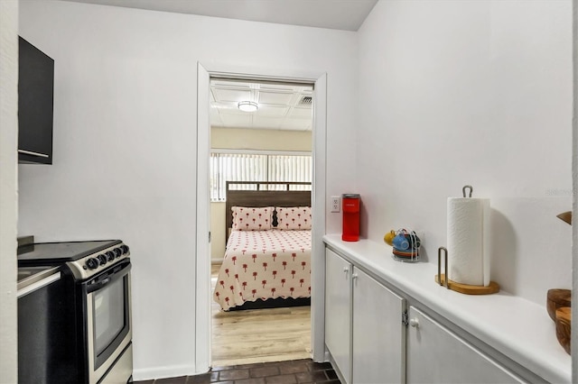 kitchen with stainless steel electric stove