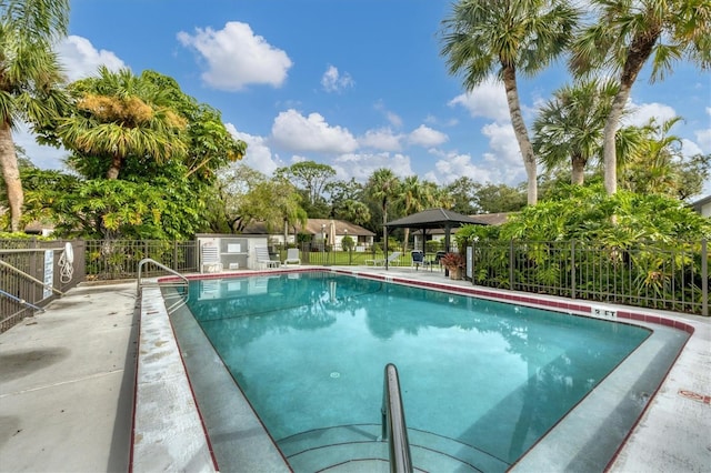 view of pool with a gazebo