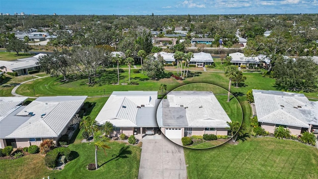 aerial view with a residential view