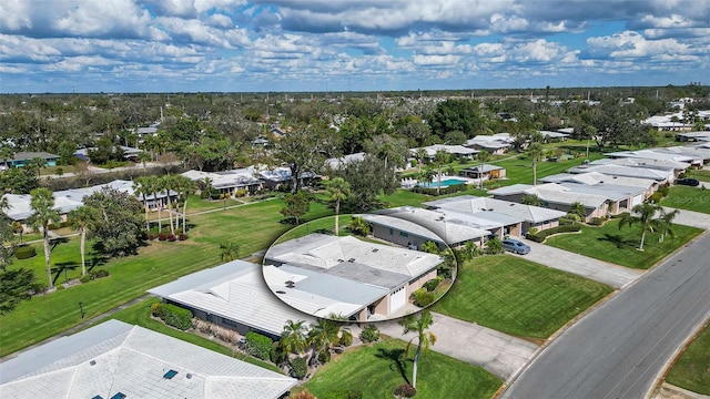 bird's eye view with a residential view