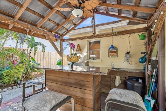 view of patio with ceiling fan