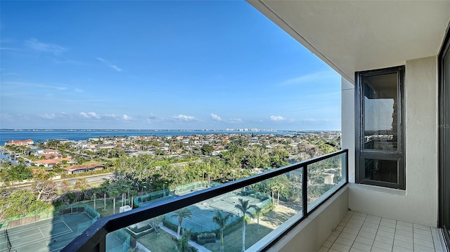 balcony with a water view