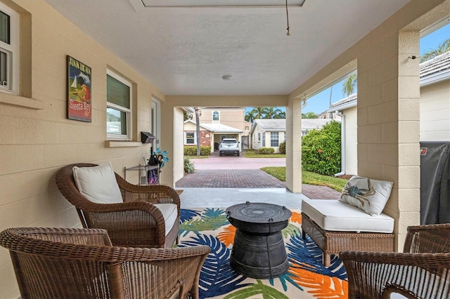 view of patio featuring covered porch