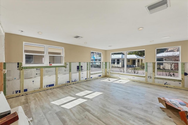 unfurnished living room featuring light hardwood / wood-style floors