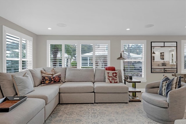 living room with a healthy amount of sunlight