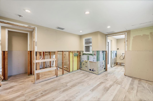 interior space with light hardwood / wood-style flooring