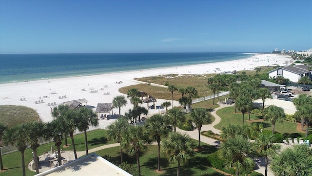 property view of water featuring a view of the beach