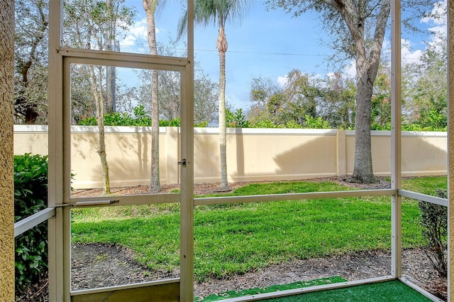 view of unfurnished sunroom