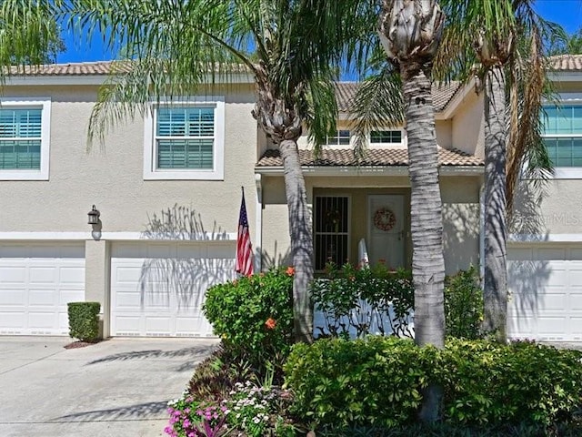 view of front of property featuring a garage