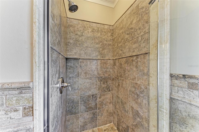 room details with a tile shower