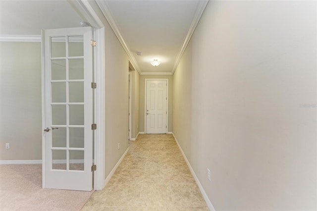 hall with crown molding