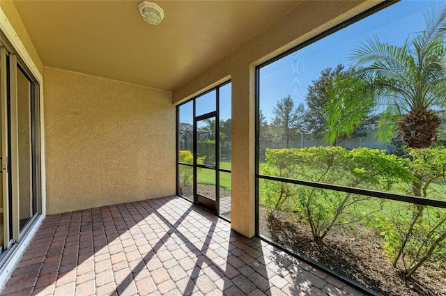 view of unfurnished sunroom