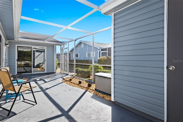 unfurnished sunroom featuring coffered ceiling