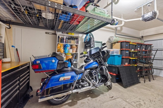 garage featuring a garage door opener