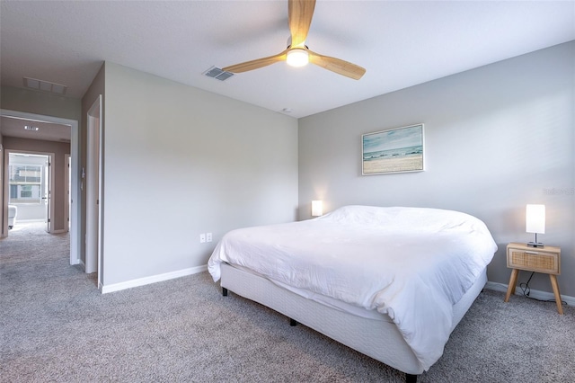 17136 Blowfish Dr, Nokomis, FL 34275 - carpeted bedroom featuring baseboards and a ceiling fan