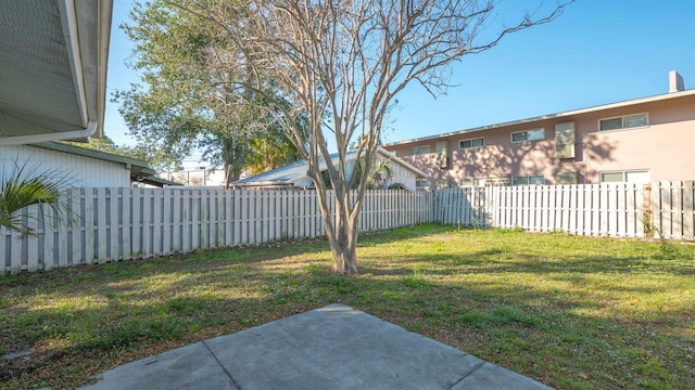 view of yard with a patio area