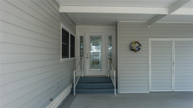 view of doorway to property