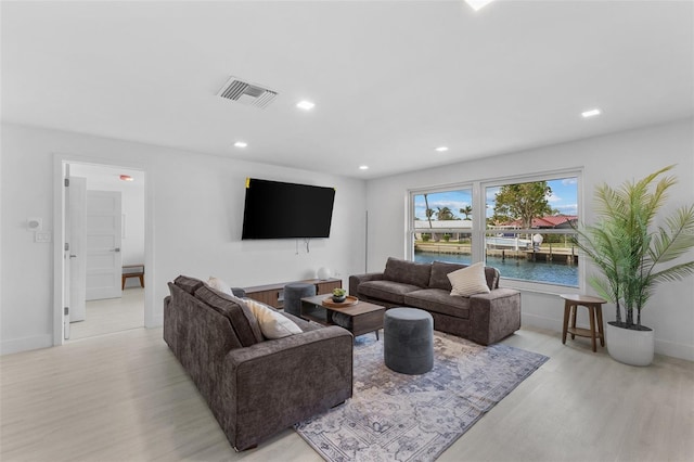 living room featuring light hardwood / wood-style floors