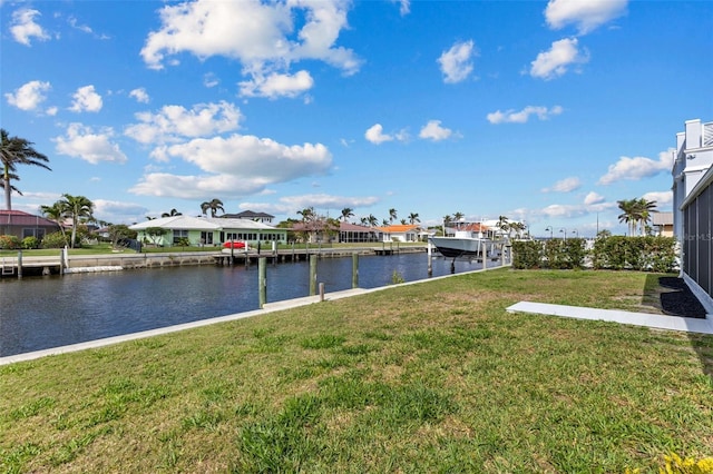 exterior space featuring a dock